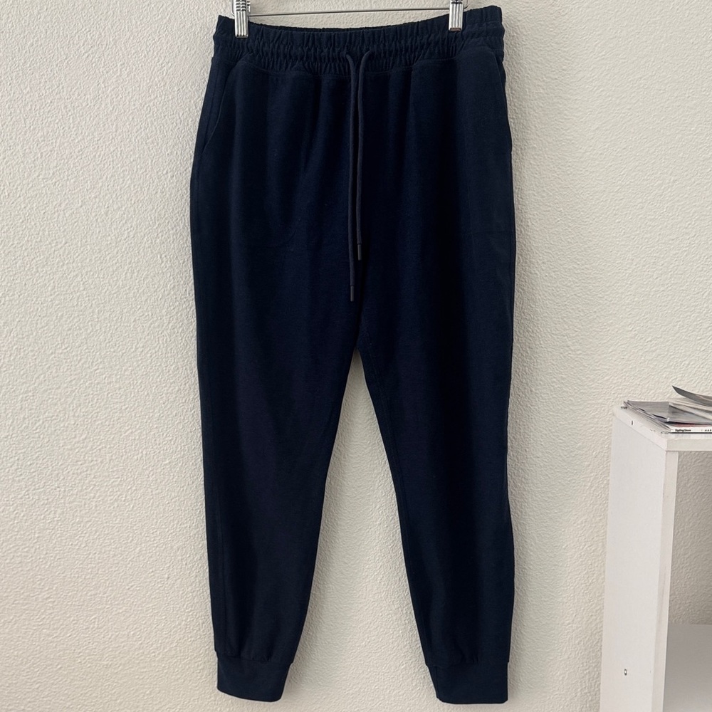 Beyond Yoga Womens Pull On Jogger Sweatpants Navy Blue Size Medium Athleisure